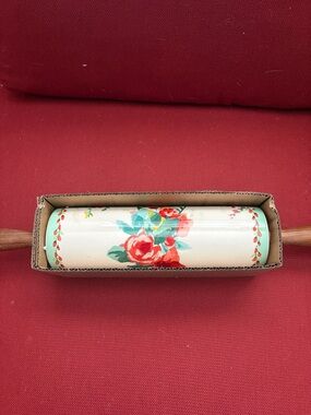 The Pioneer Woman Floral Ceramic Rolling Pin in Cream, Red, Green